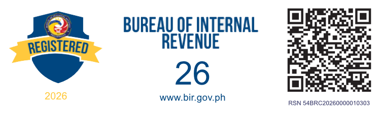 BIR Registered 2026 - Bureau of Internal Revenue seal